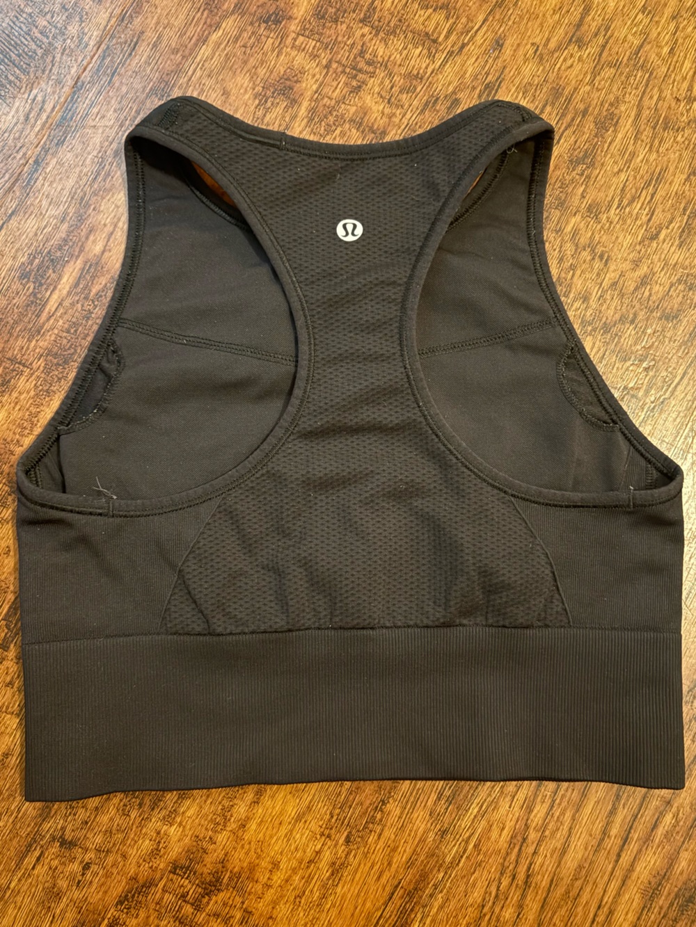 lululemon athletica Black Racerback Mesh-Back Sports Bra Size 6